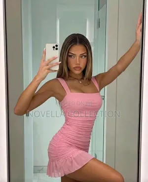 Women's Mesh Ruched Fitted Solid Color Sleeveless Mini Dress