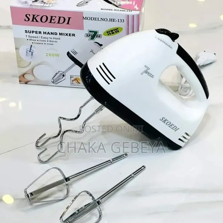 Quality 260W Hand Mixer - 2 Attachments, for Eggs, Cream, Batters