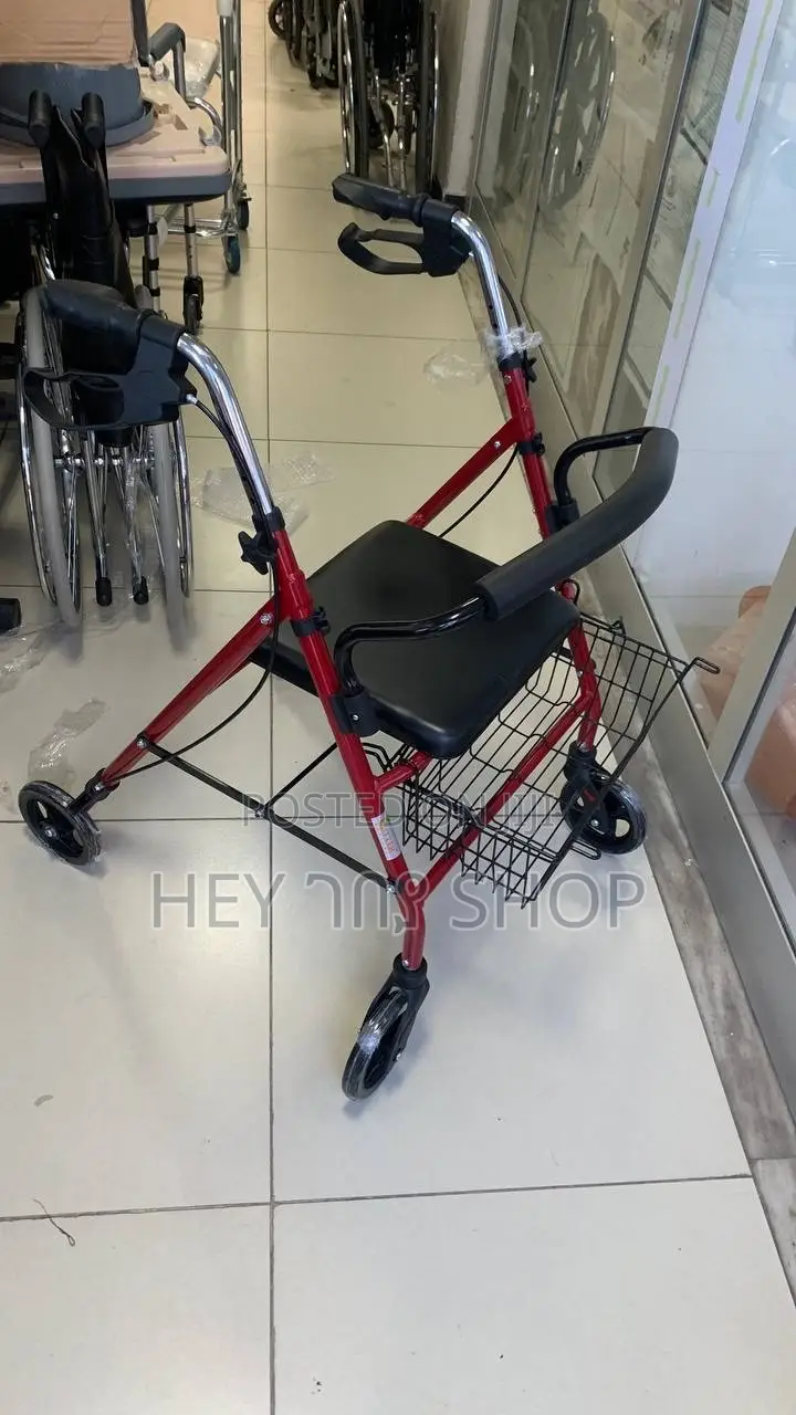 የህክምና የመራመጃ ድጋፍ | Rollator Walker Walking Aid Adjusted Height