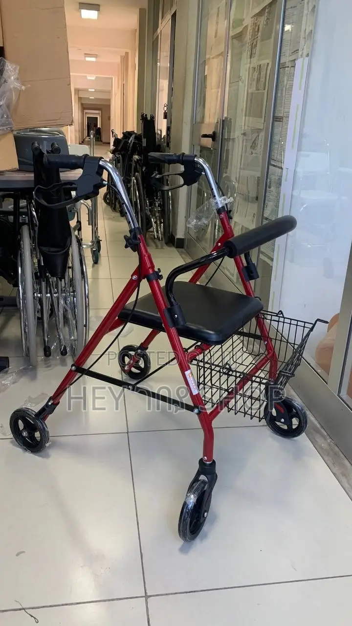 የህክምና የመራመጃ ድጋፍ | Rollator Walker Walking Aid Adjusted Height