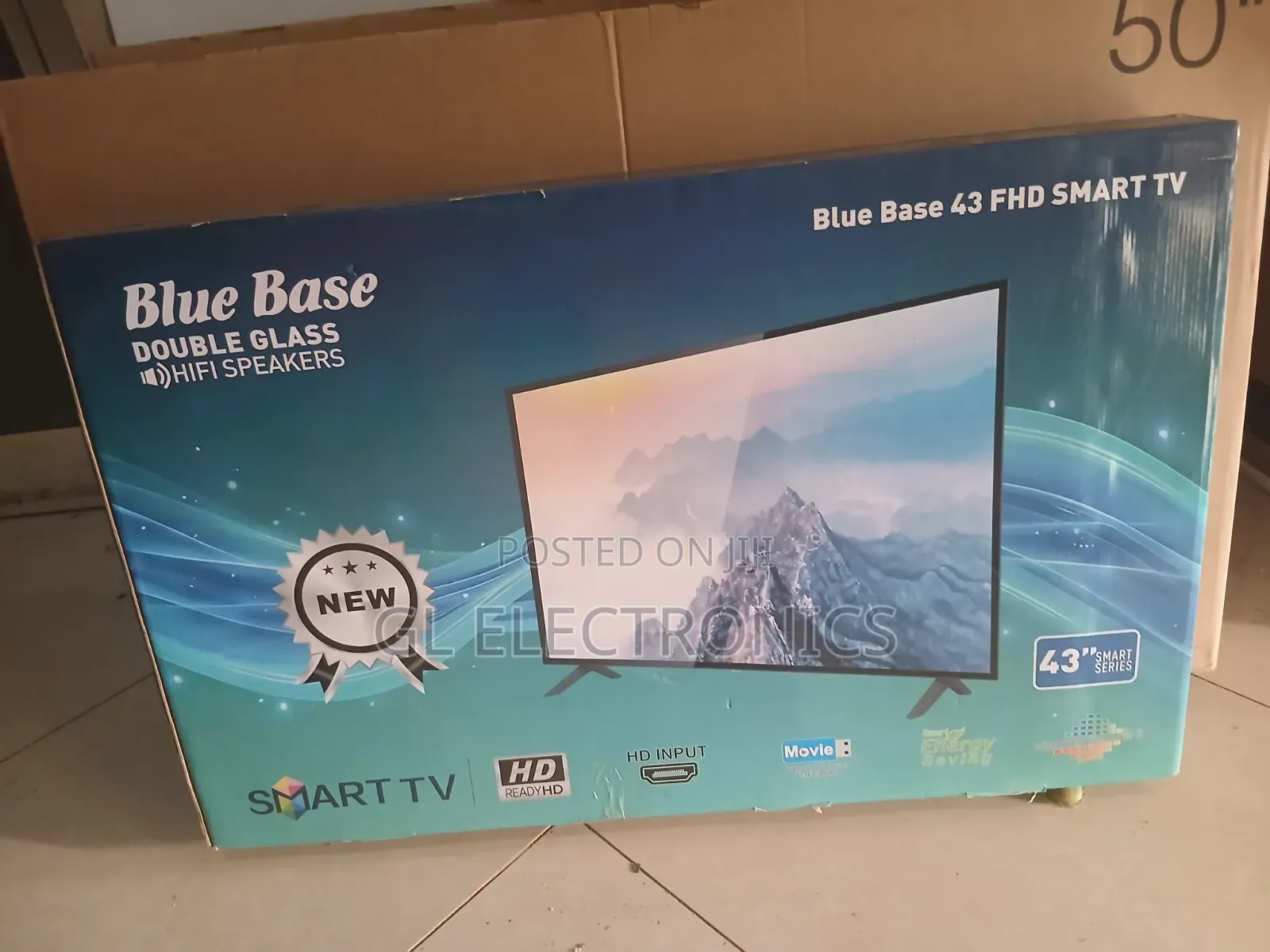 Blue Base 43 Inch Double Glass