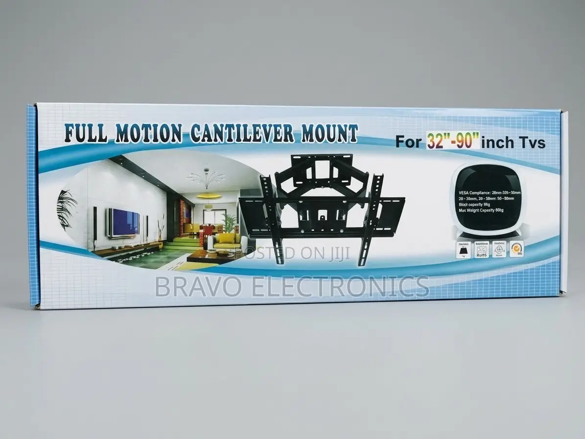 Full Motion TV Wall Mount 32–90′′ | Strong & Flexible Metal