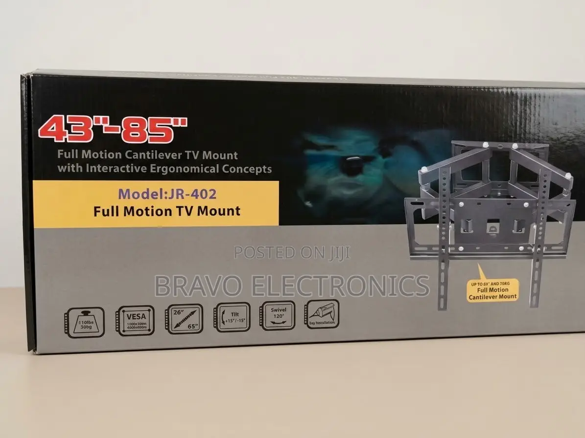 Full Motion TV Wall Mount 43–85′′ | Flexible & Strong