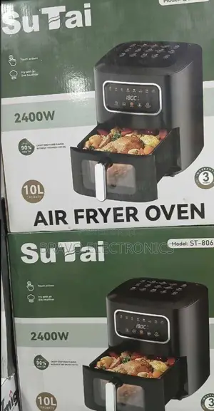 SuTai Oil Free Airfryer Fryer ሱታይ ከዘይት ነፃ የአየር መጥበሻ ግልጽ ብርጭቆ