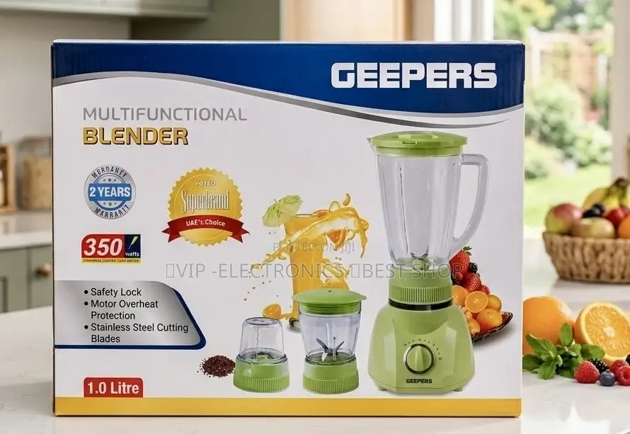 GEEPERS Blender 3-in-1 Multifunctional – 350W Copper Motor1.0L