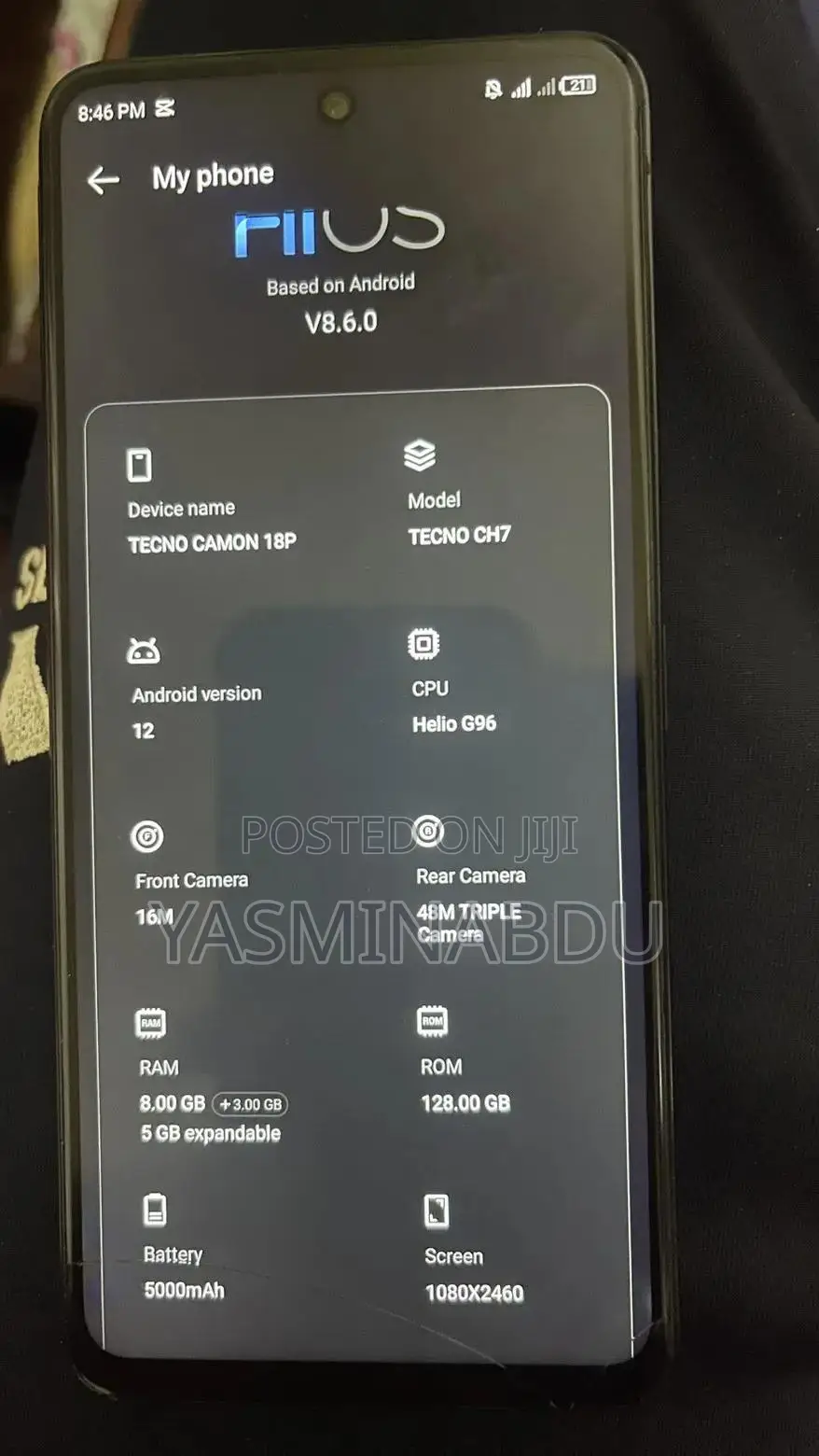 Tecno Camon 18 P 128 GB Black