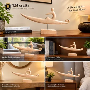 A BOATMAN Wooden Sculpture ባለጀልባው ቅርጻቅርጽ ቅርፅ