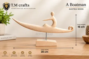 A BOATMAN Wooden Sculpture ባለጀልባው ቅርጻቅርጽ ቅርፅ