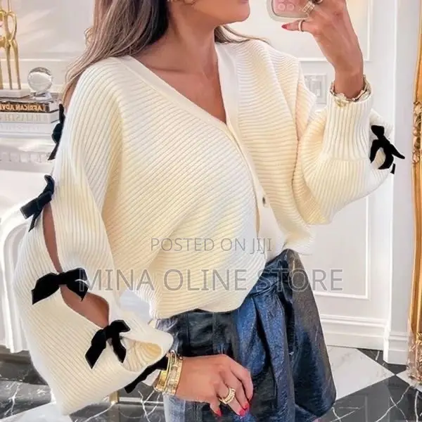 Cardigan With Black Bow