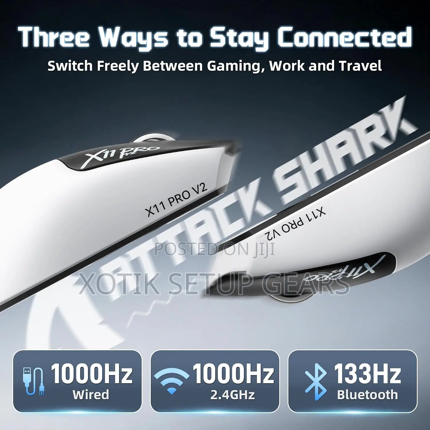 ATTACK SHARK X11 PRO V2 Tri Mode Wireless Mouse - Gaming Mouse