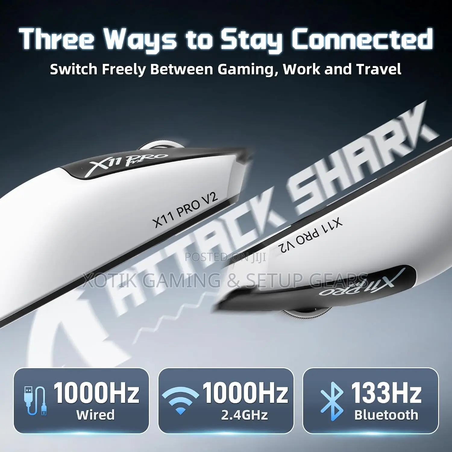 ATTACK SHARK X11 PRO V2 Tri Mode Wireless Mouse - Gaming Mouse