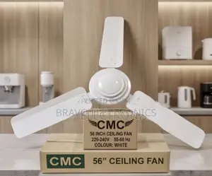 CMC 56” Heavy-Duty Electric Ceiling Fan – White