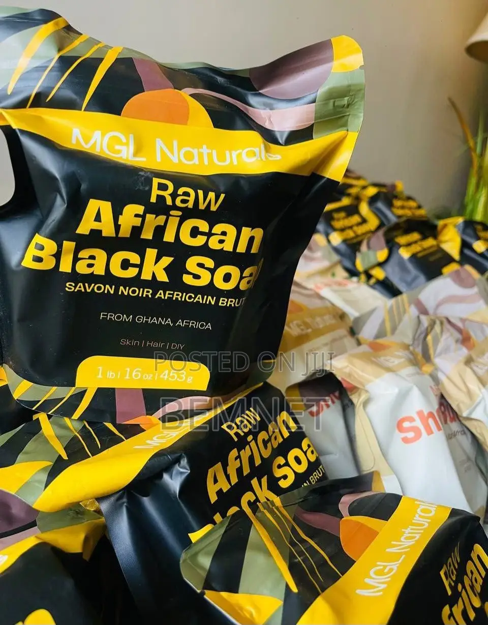 MGL Naturals Raw African Black Soap- 1Lb (453g)