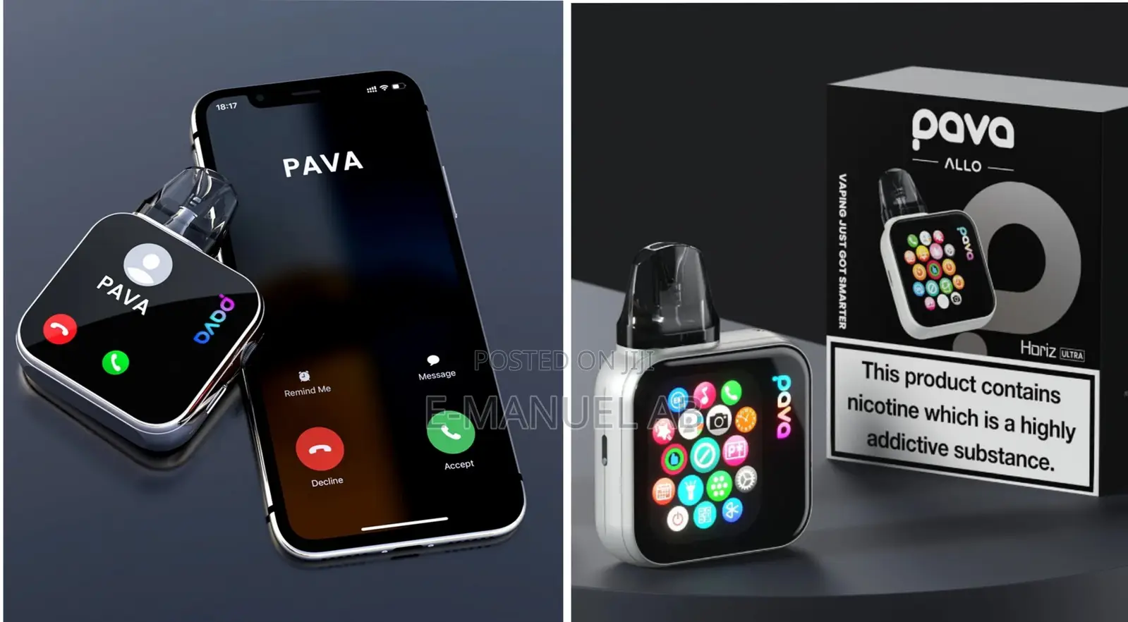 Refillable Vape Smart Touch Screen Connecte Bluetooth Phone and Other