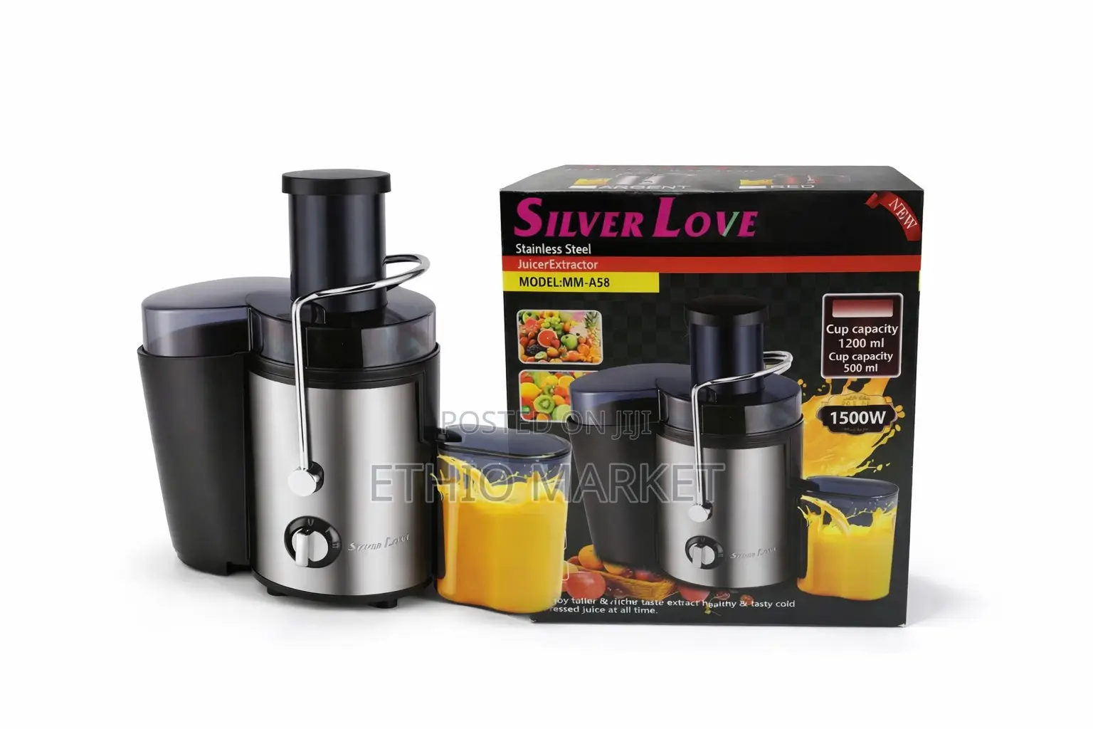 Silver Love 5-in-1 Stainless Steel Juicer Extractor
