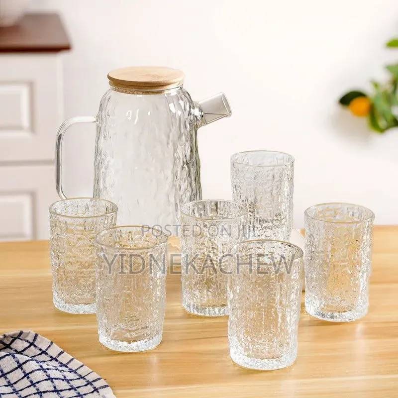 የውሃ ጆግ( 1800ml )+6 ብርጭቆ(280-300ml)