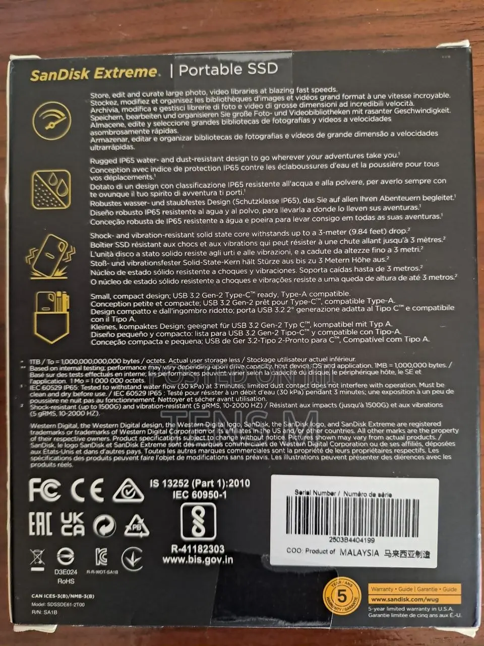 Sandisk Extreme Portable SSD 2TB