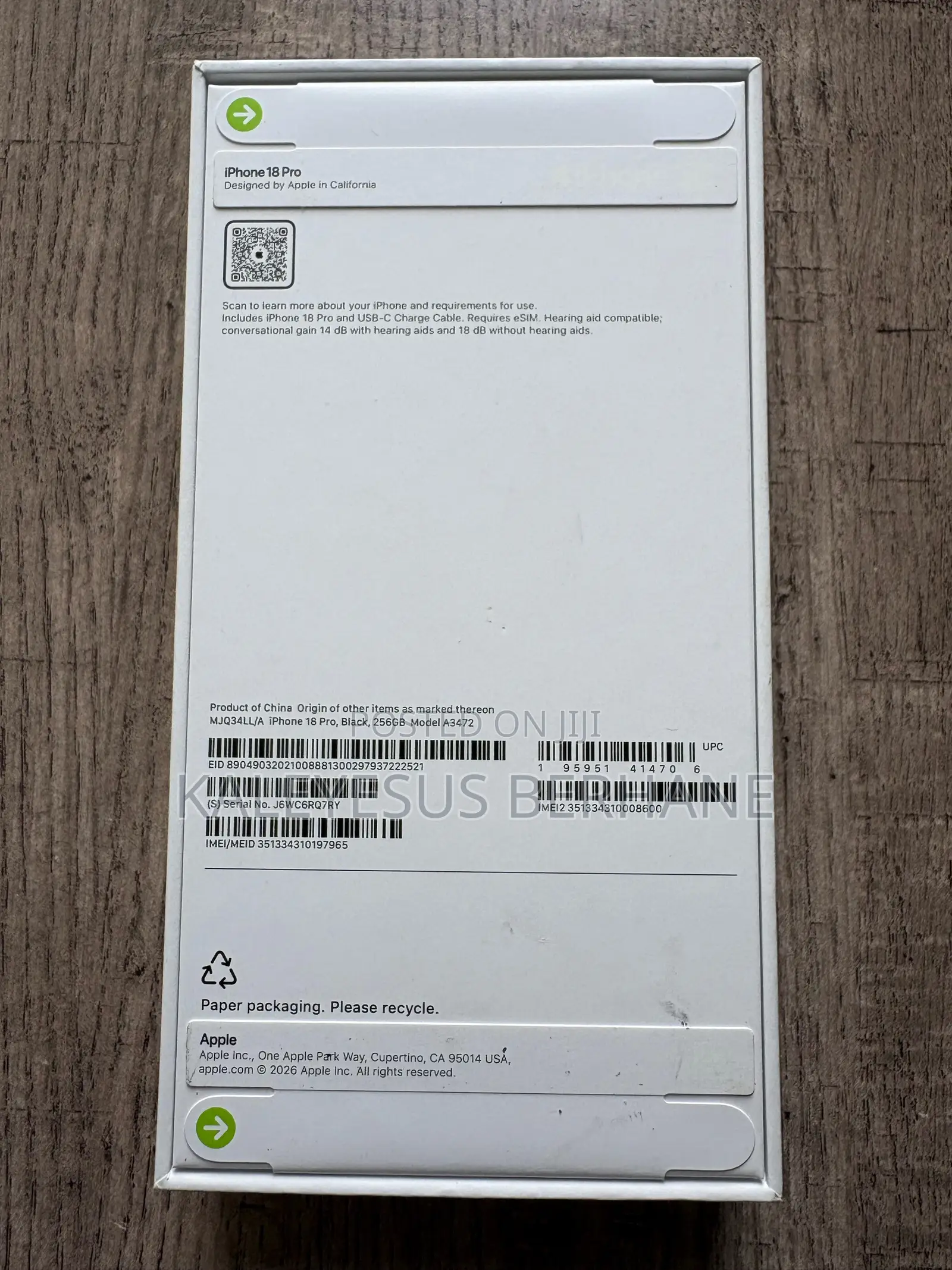 New Apple iPhone 18 Pro 256 GB Black