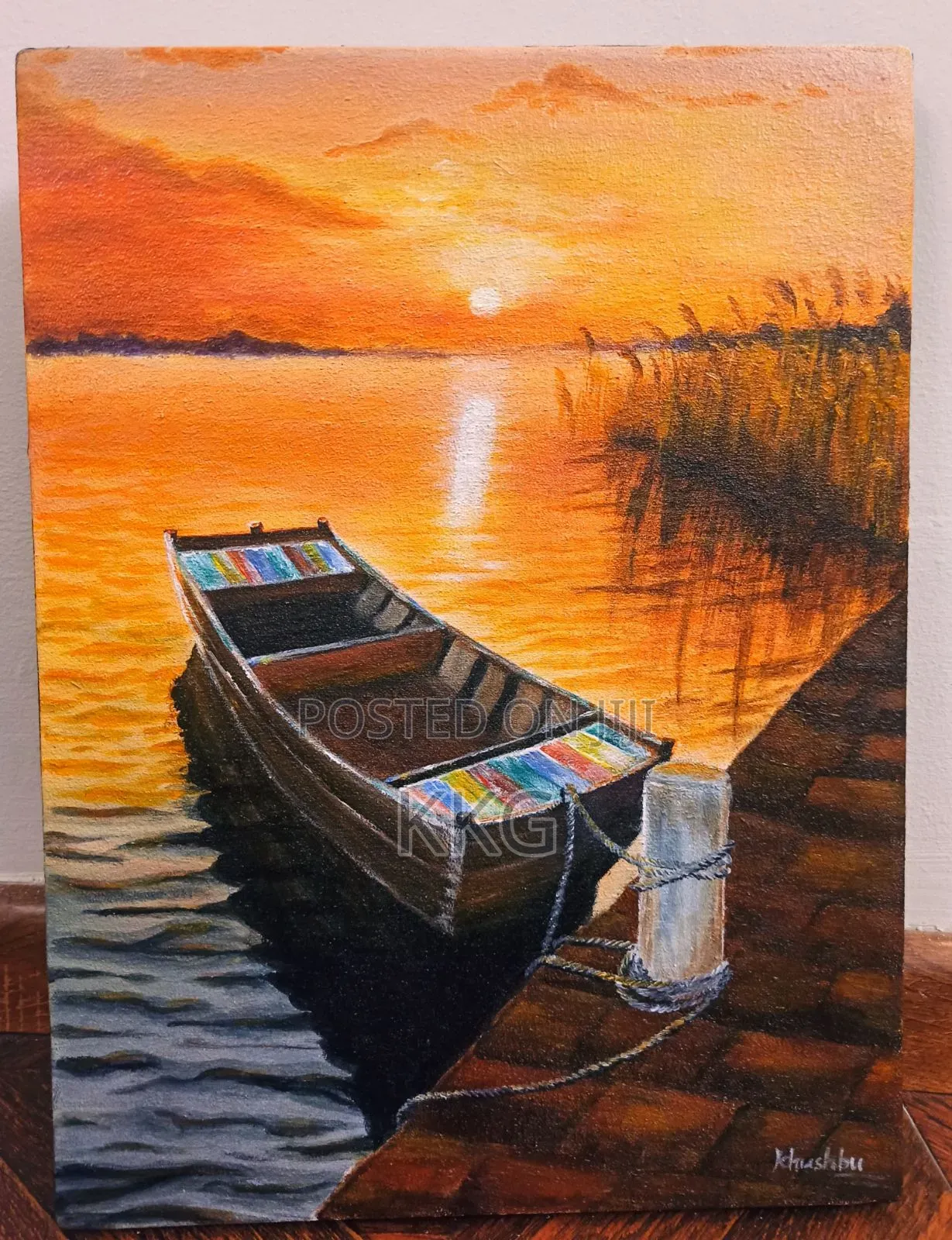 Sunset Lake Landscape.