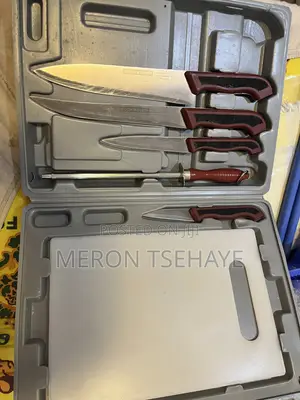 Knife Set a With Sharpener & Chopping Board(Used)