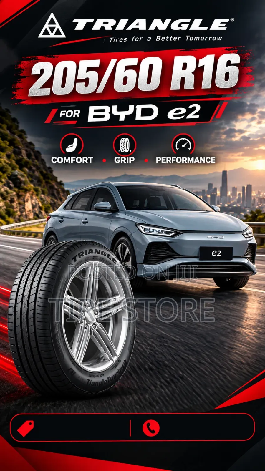 Byd E2 Car Tyre 205 60 R16
