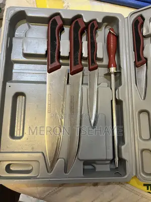 Knife Set a With Sharpener & Chopping Board(Used)