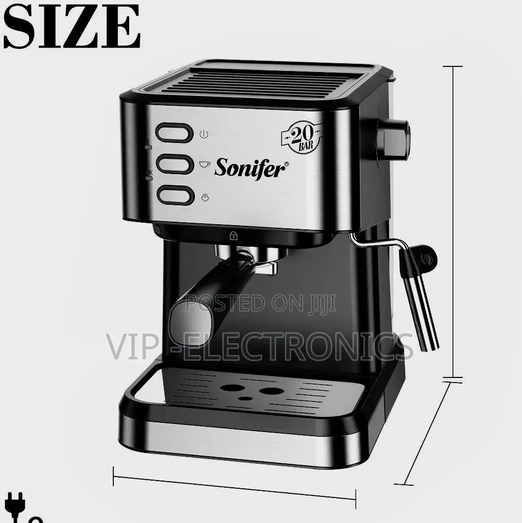 Sonifer Espresso Coffee Maker – 20 Bar Pressure, 1.5L, 1050W