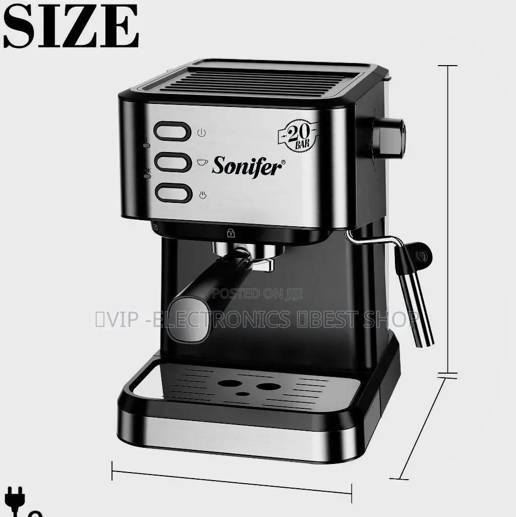 Sonifer Espresso Coffee Maker – 20 Bar Pressure, 1.5L, 1050W