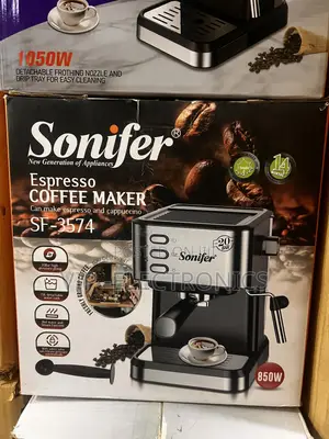 Sonifer Espresso Coffee Maker – 20 Bar, 1.5L, 850W. VIP Electronics