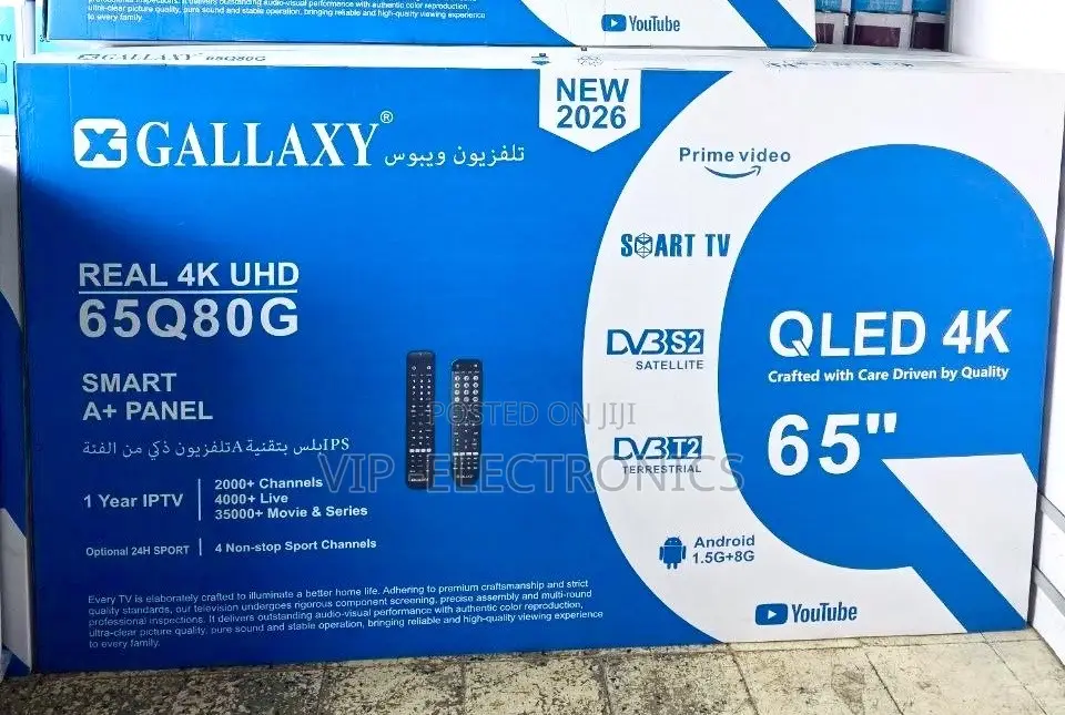 GALLAXY 65 Inch TV QLED 4K Smart Real 4K UHD Display Android System