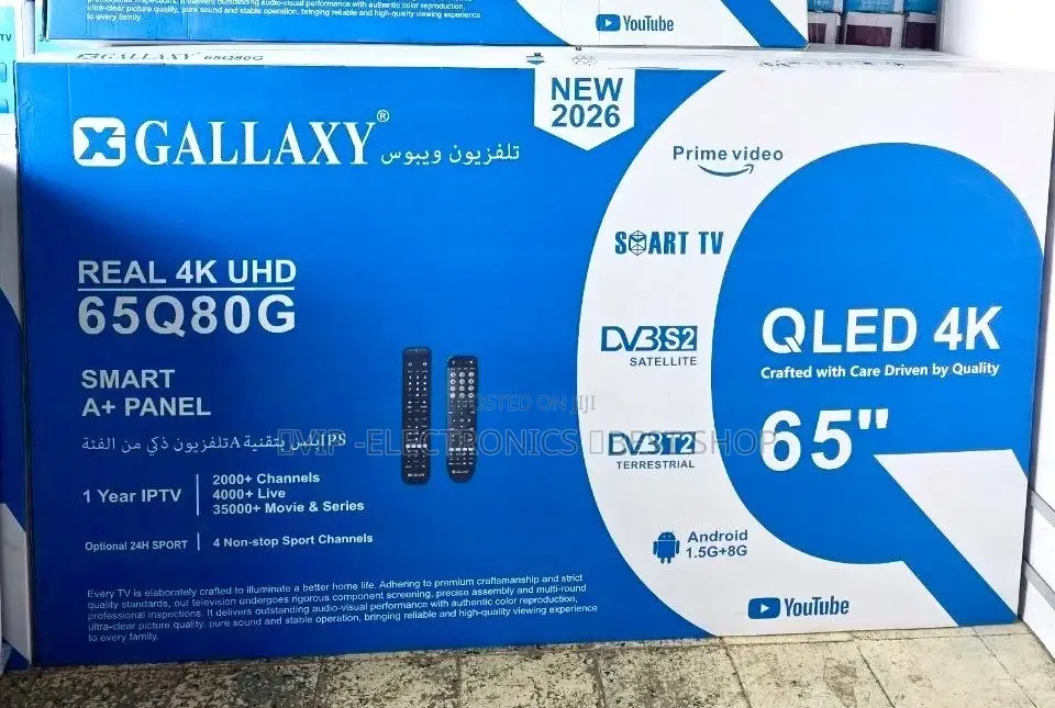GALLAXY 65 Inch TV QLED 4K Smart Real 4K UHD Display Android System