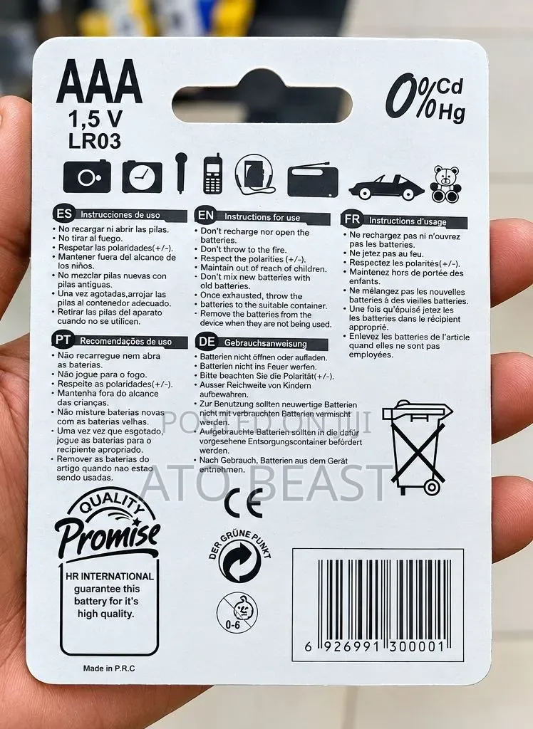 Maxday AAA 1.5V Alkaline Batteries Featuring a Five-Year Shelf Life.
