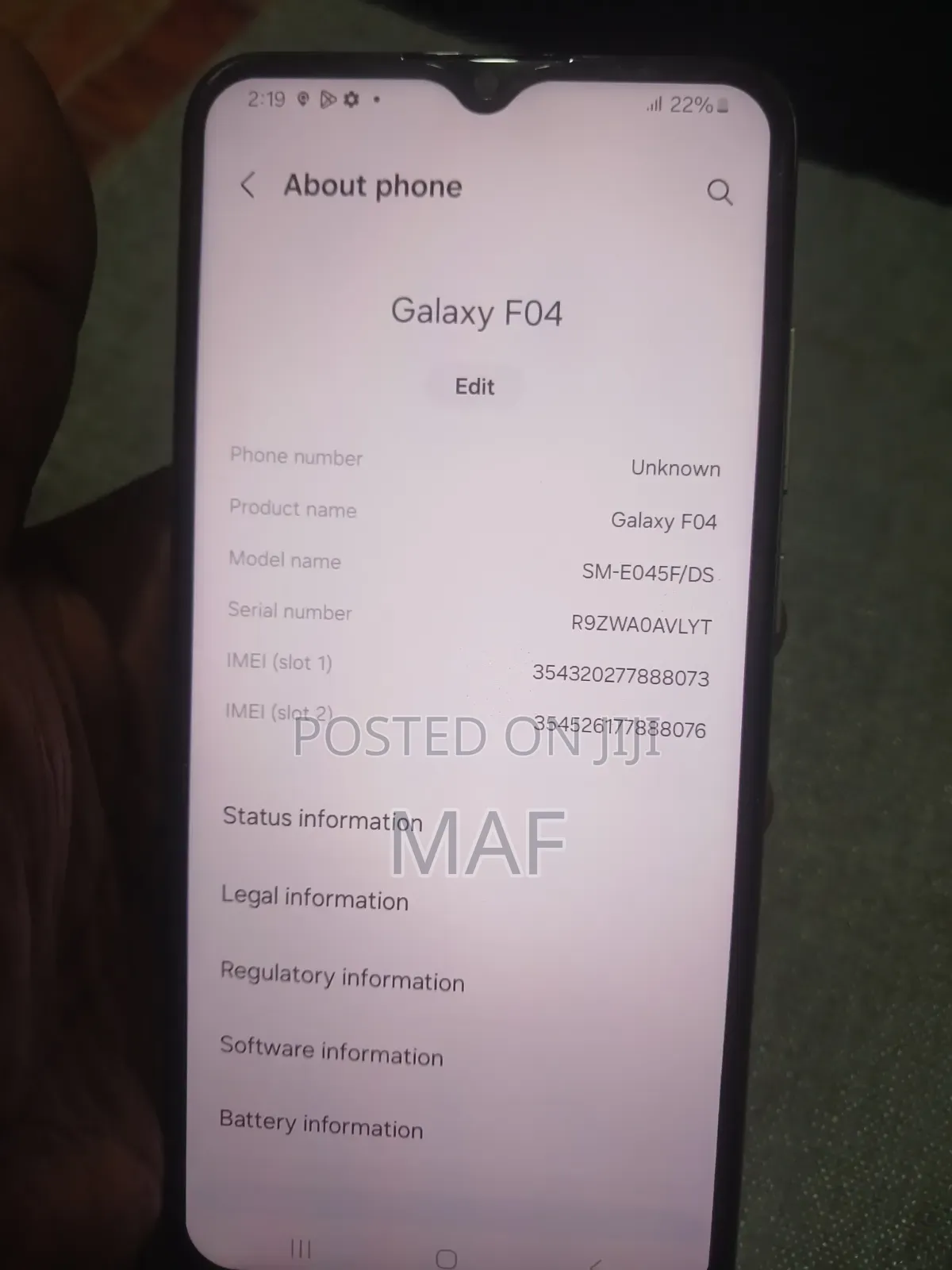 Samsung Galaxy F04 64 GB Silver