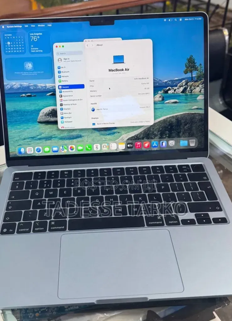 New Laptop Apple MacBook Air 2025 M4 16GB Apple M4 SSD 256GB