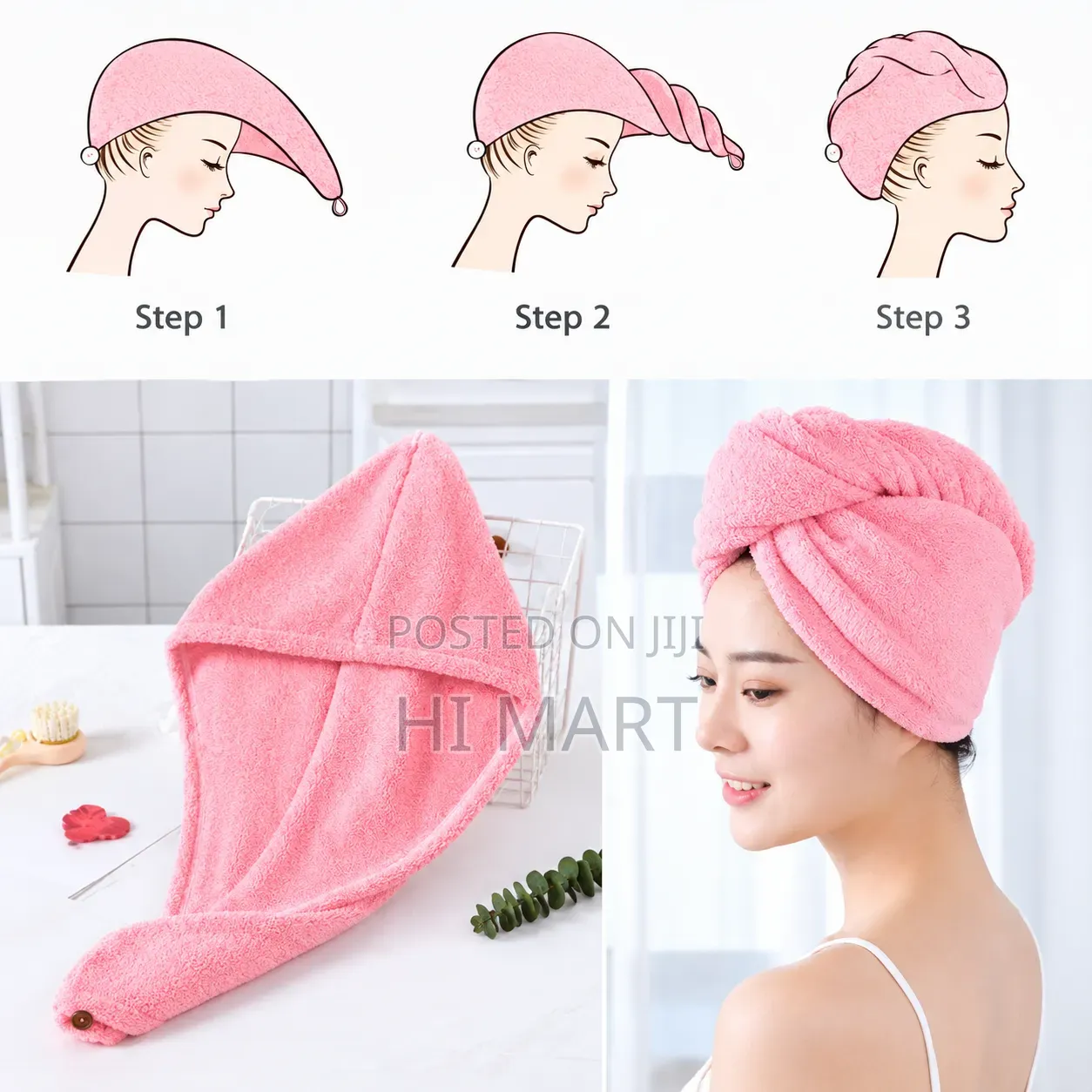 Modern Hair Towel Cap(size 65cm×25cm)