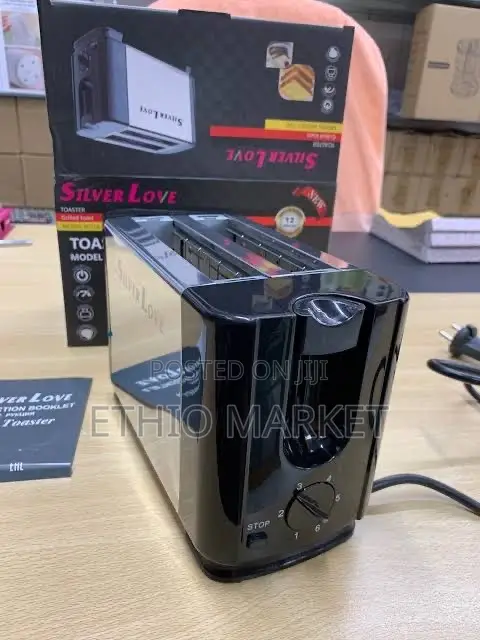 Silver Love 2-Slice Electric Bread Toaster