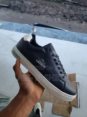Lacoste Brown Pebble-Grain Leather Casual Sneakers