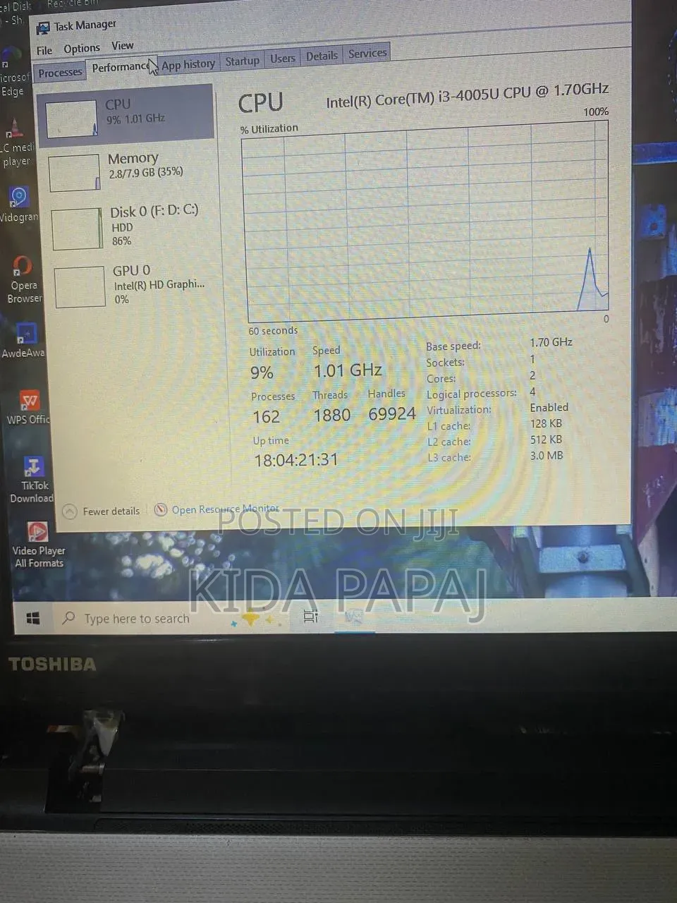 Laptop Toshiba Satellite C55 8GB Intel Core i5 HDD 500GB