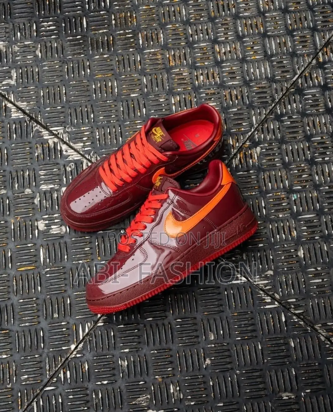 Nike Air Force 1 Low “Bold Dark Team Red” — Glossy Patent Leather