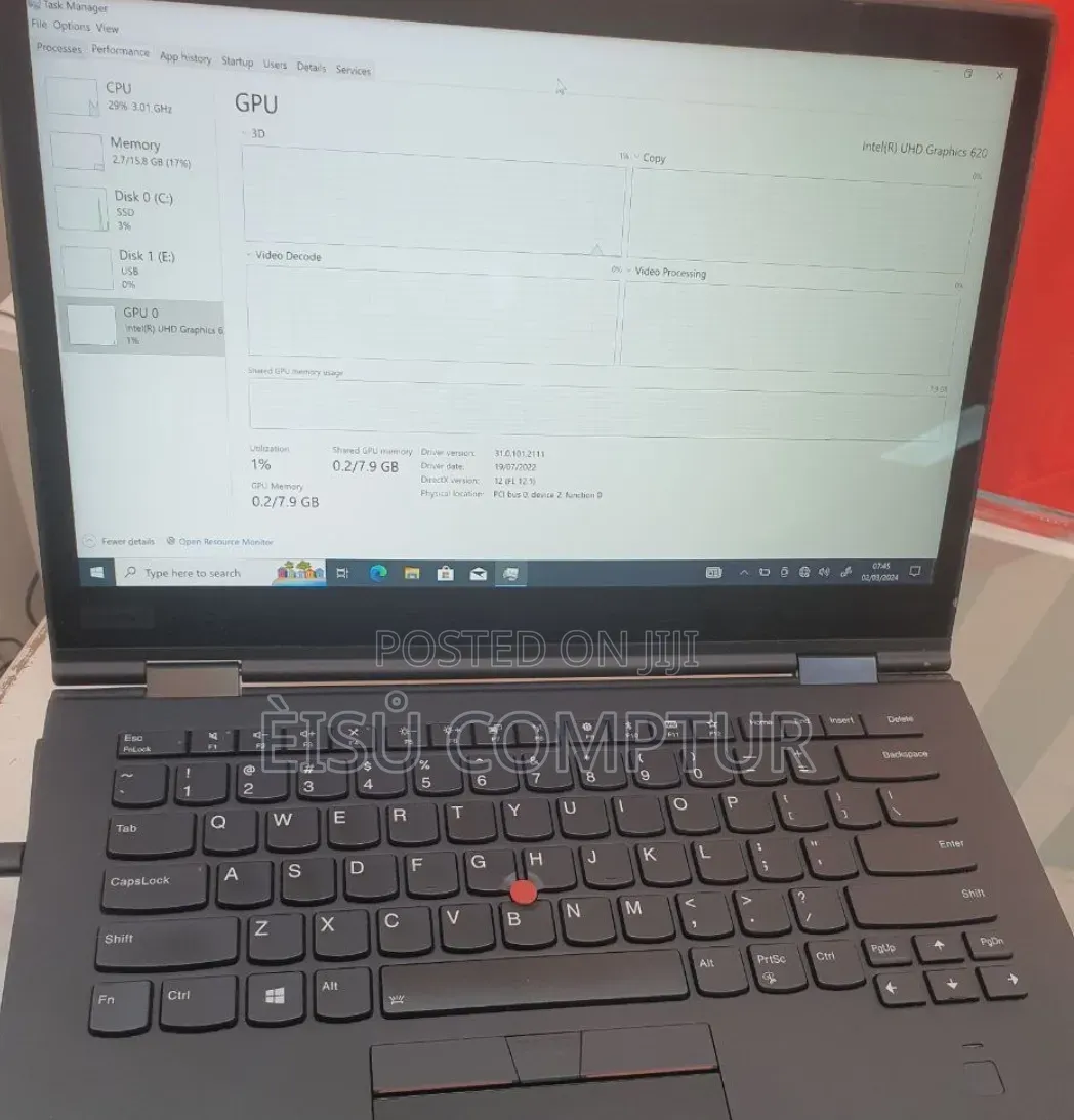 New Laptop Lenovo ThinkPad X1 Carbon 16GB Intel Core i7 SSD 512GB