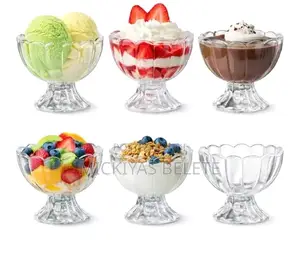 Clear Footed Glass Dessert Bowls
