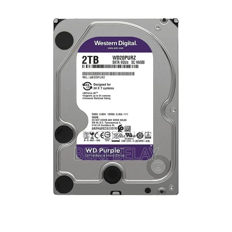WD Purple 2TB Surveillance HDD – CCTV Security Camera Hard Drive
