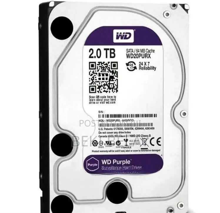 WD Purple 2TB Surveillance HDD – CCTV Security Camera Hard Drive