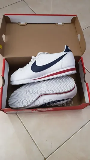 Nike Classic Cortez Leather White, Midnight Navy Gym Red Unisex Shoe
