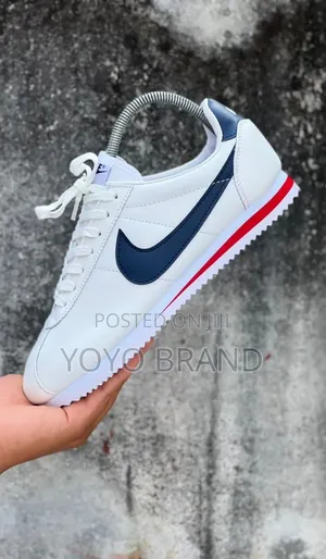 Nike Classic Cortez Leather White, Midnight Navy Gym Red Unisex Shoe