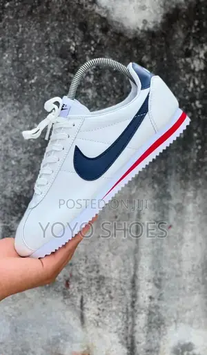 Nike Classic Cortez Leather White, Midnight Navy Gym Red Unisex Shoe