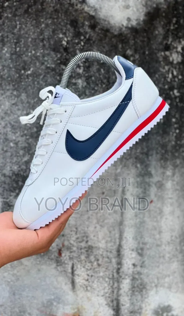 Nike Classic Cortez Leather White, Midnight Navy Gym Red Unisex Shoe