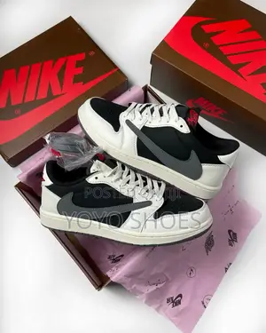 Nike Air Jordan 1 Low X Travis Scott Black, White,/ Grey Unisex Shoes