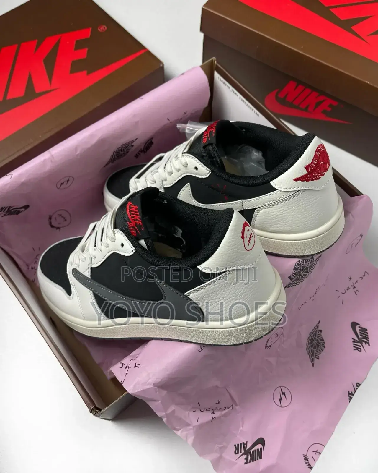 Nike Air Jordan 1 Low X Travis Scott Black, White,/ Grey Unisex Shoes