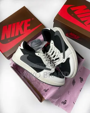 Nike Air Jordan 1 Low X Travis Scott Black, White,/ Grey Unisex Shoes